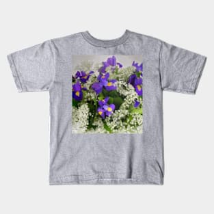 Purple Iris and baby’s breath Kids T-Shirt